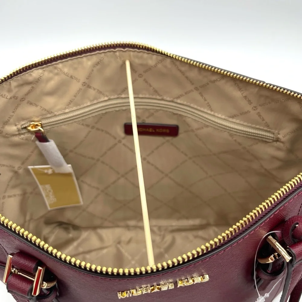 Michael Kors Large Charlotte Tote Bag Dark Cherry